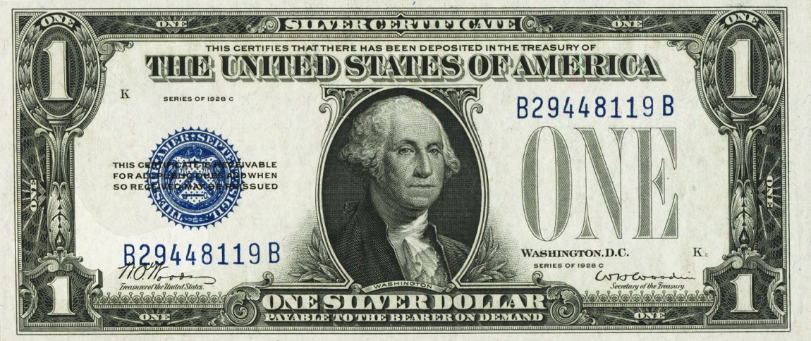 Front of United States p412c: 1 Dollar from 1928