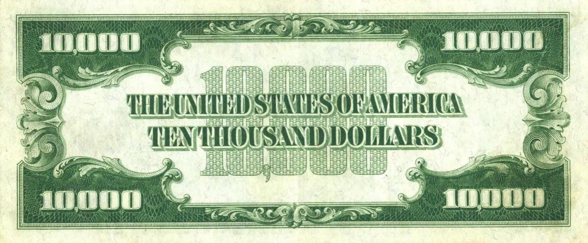 Back of United States p428: 10000 Dollars from 1928