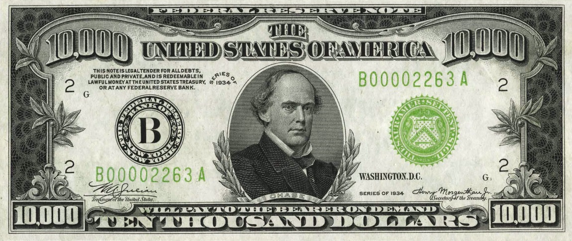 Front of United States p437a: 10000 Dollars from 1934