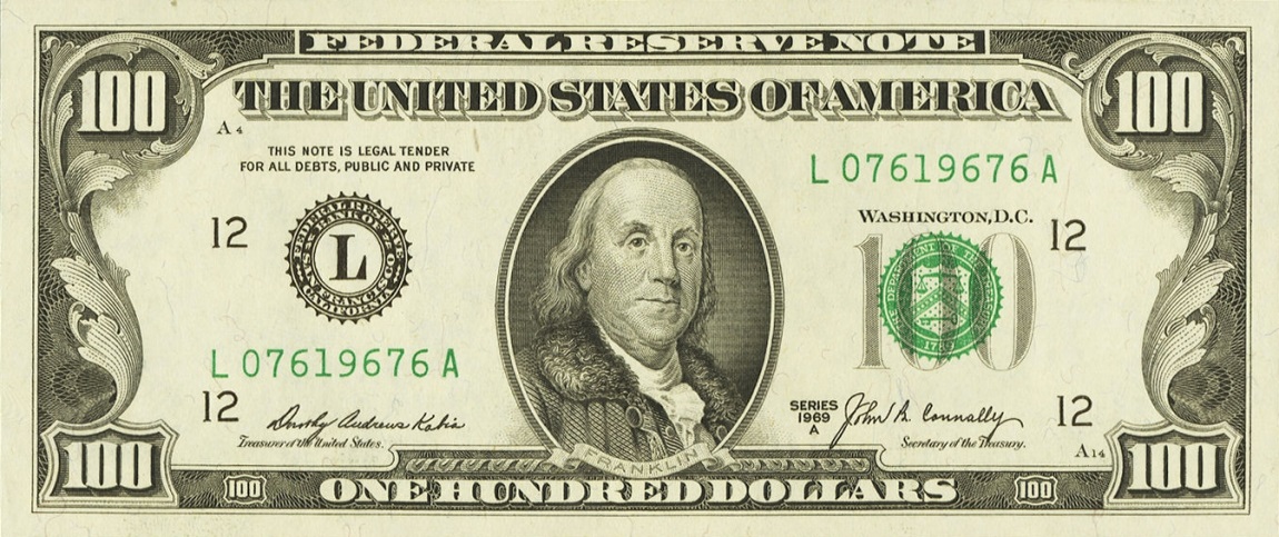 Front of United States p448: 100 Dollars from 1963