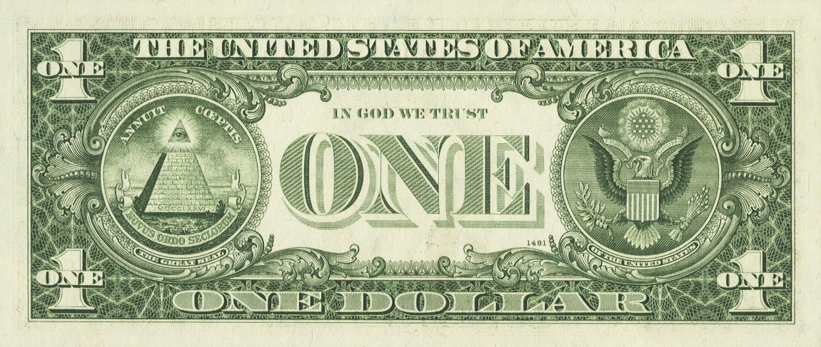 Back of United States p449c: 1 Dollar from 1969