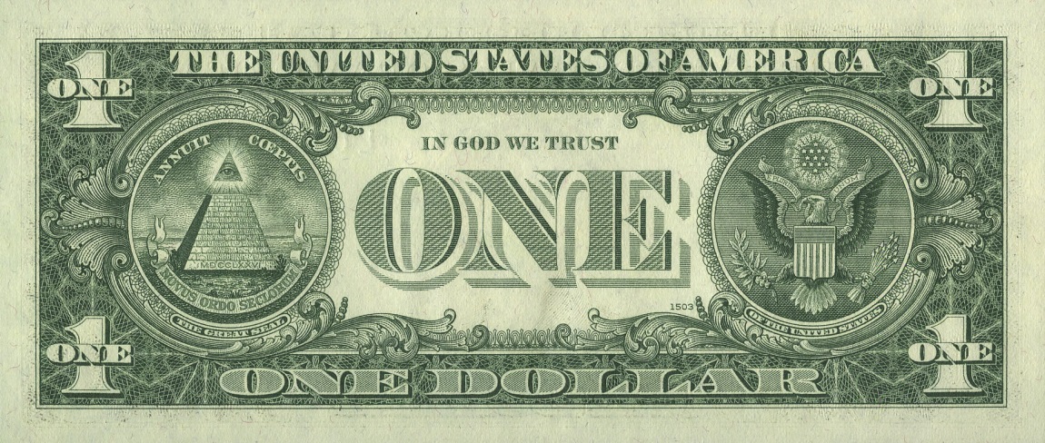 Back of United States p449d: 1 Dollar from 1969