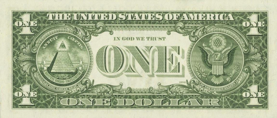 Back of United States p449e: 1 Dollar from 1969
