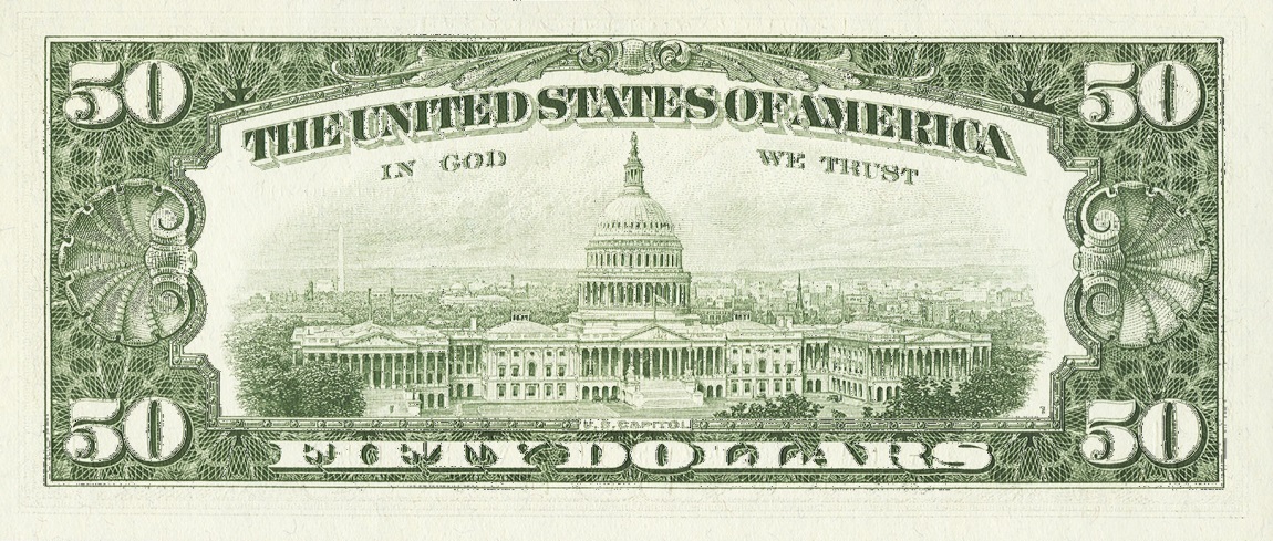 Back of United States p453a: 50 Dollars from 1969