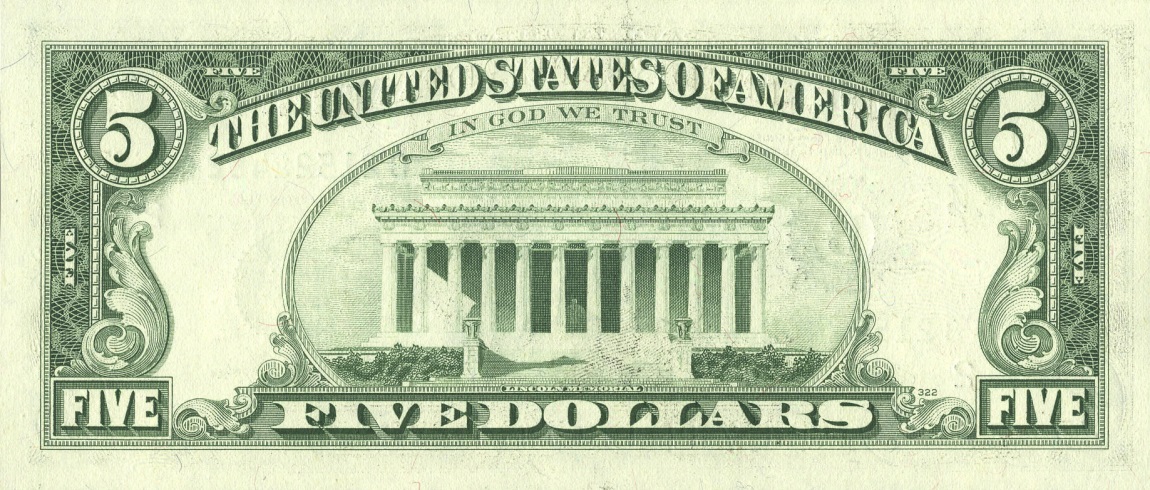 Back of United States p469a: 5 Dollars from 1981