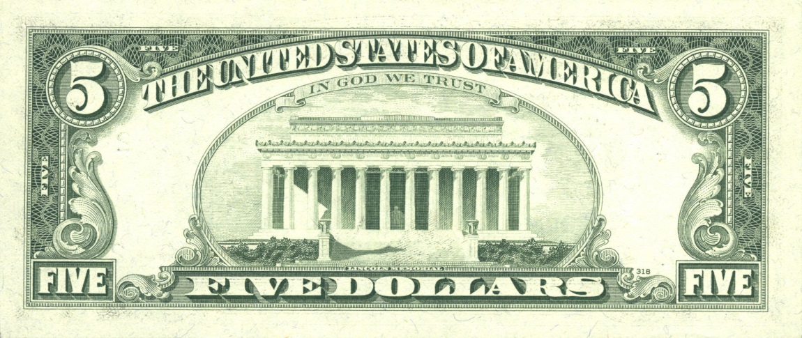 Back of United States p469b: 5 Dollars from 1981