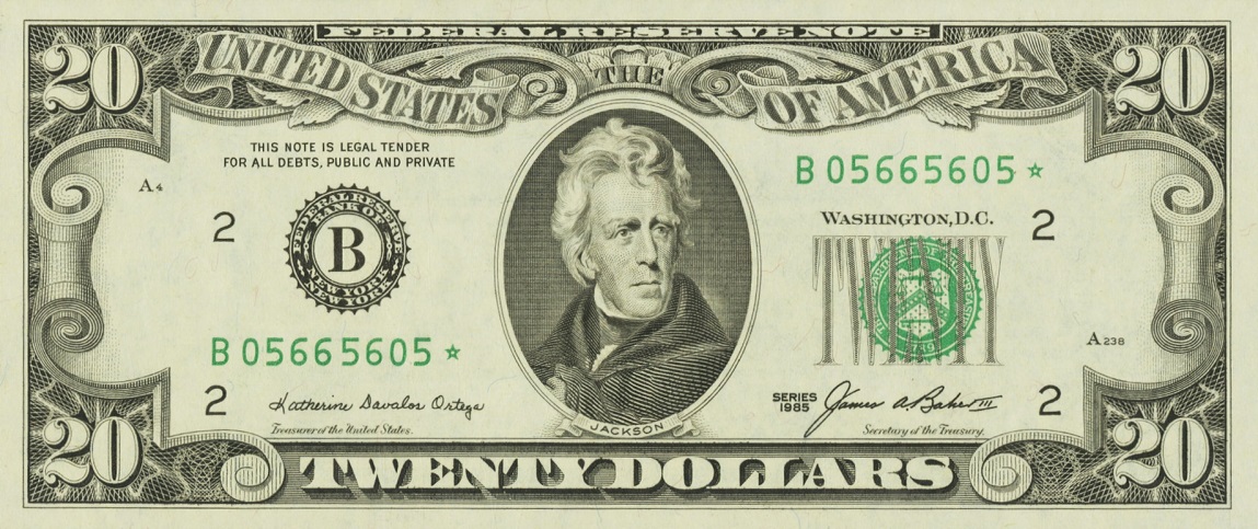 Front of United States p477: 20 Dollars from 1985