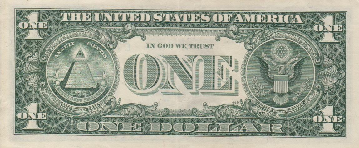 Back of United States p480a: 1 Dollar from 1988