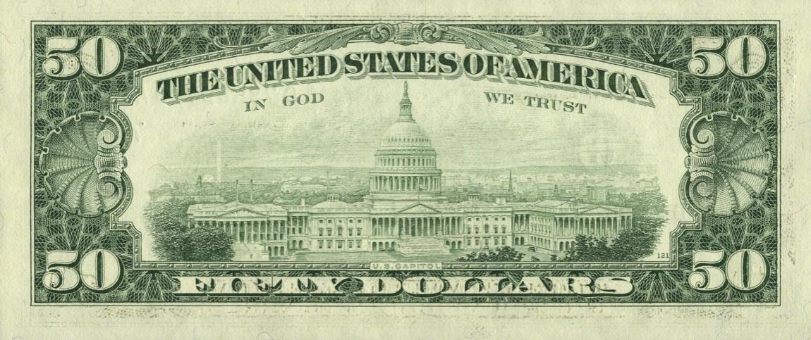 Back of United States p484: 50 Dollars from 1988