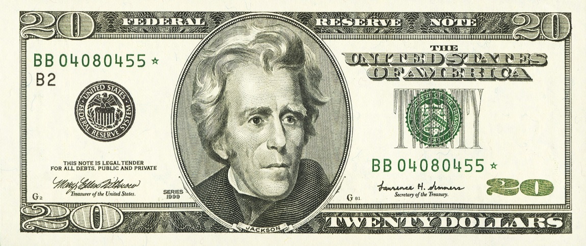 Front of United States p507: 20 Dollars from 1999