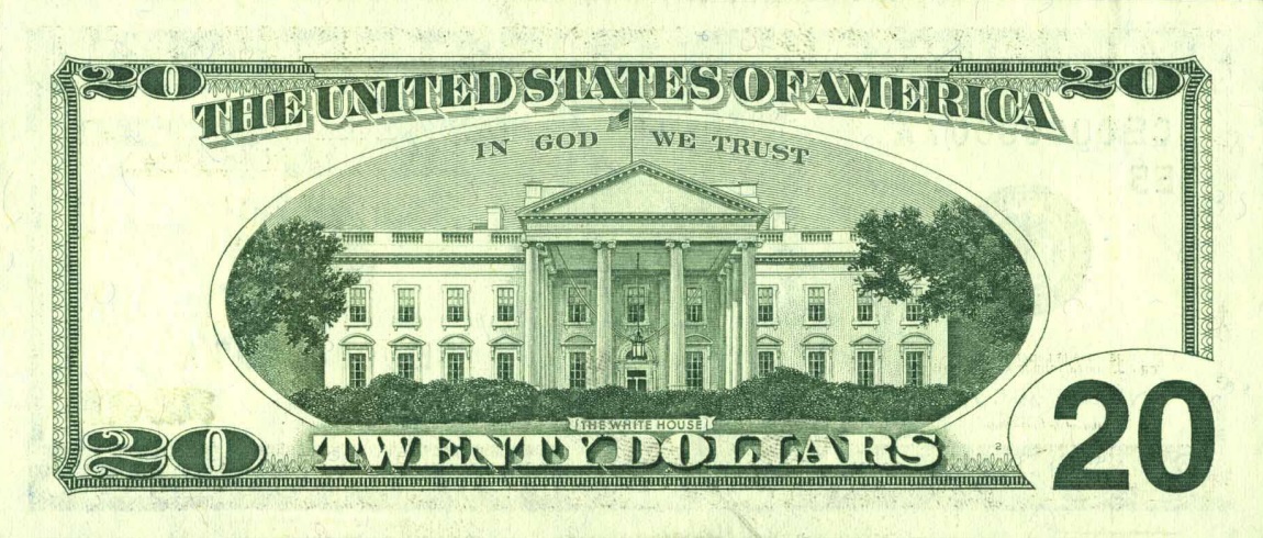 Back of United States p512: 20 Dollars from 2001