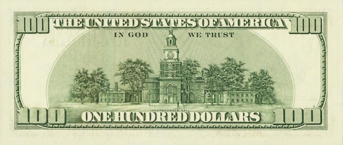 Back of United States p519b: 100 Dollars from 2003