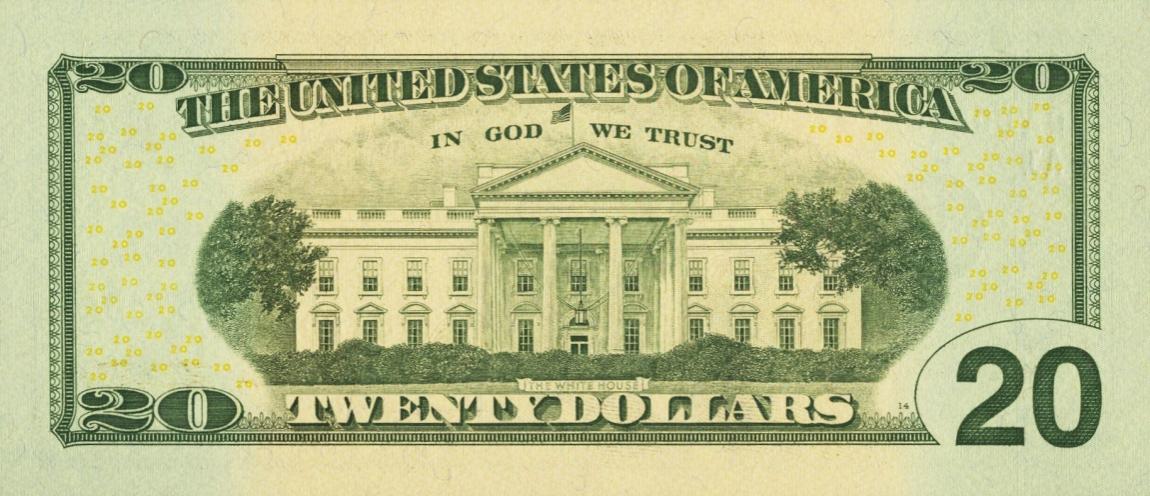 Back of United States p521b: 20 Dollars from 2004