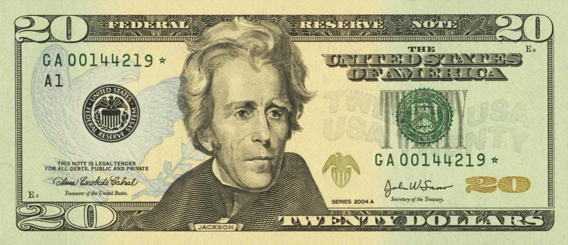 Front of United States p521b: 20 Dollars from 2004