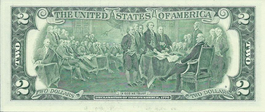Back of United States p530A: 2 Dollars from 2009