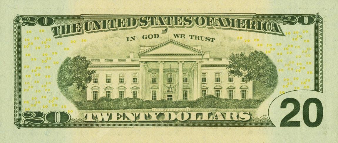 Back of United States p533: 20 Dollars from 2009