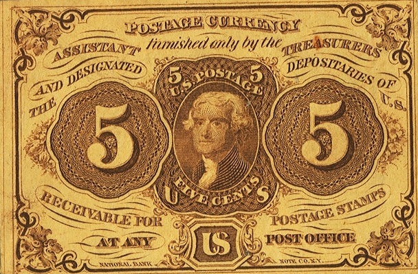 Front of United States p97c: 5 Cents from 1862