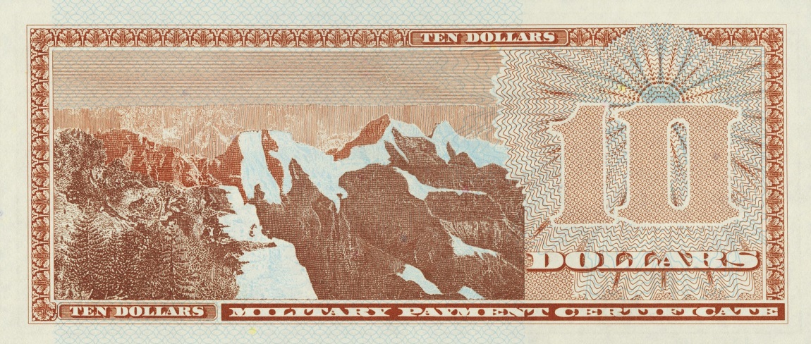Back of United States pM105: 10 Dollars from 1970