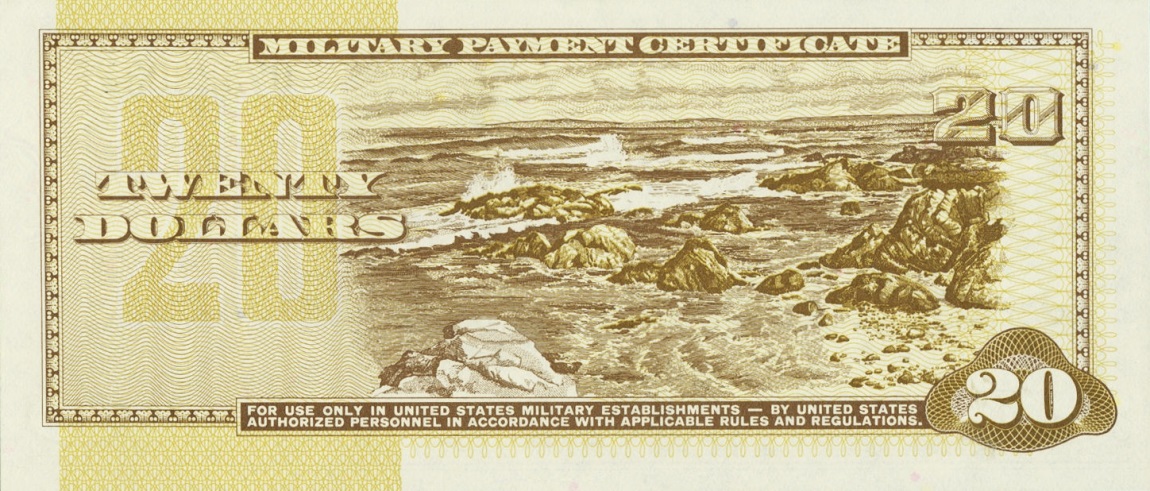 Back of United States pM106: 20 Dollars from 1970