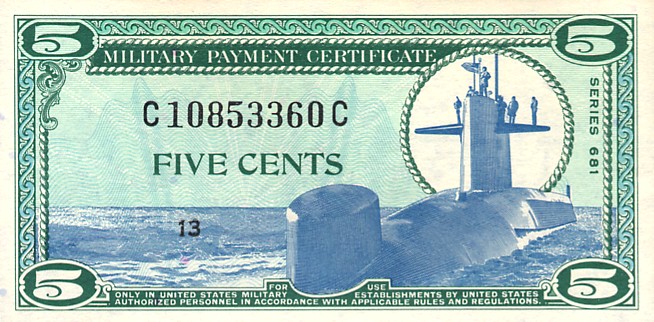 Front of United States pM75a: 5 Cents from 1969
