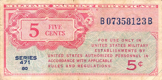 Front of United States pM8a: 5 Cents from 1947