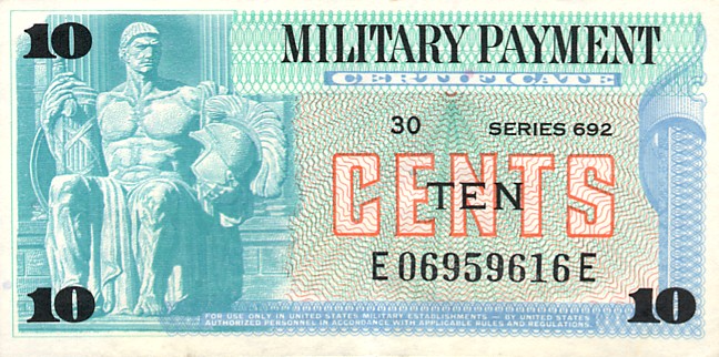 Front of United States pM92a: 10 Cents from 1970