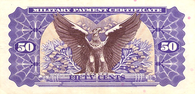 Back of United States pM94a: 50 Cents from 1970