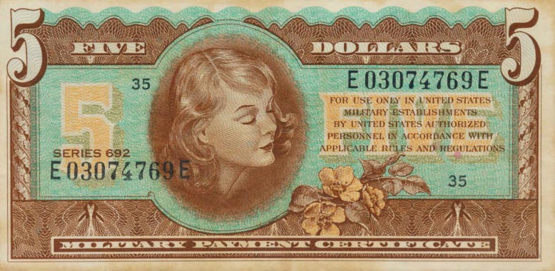 Front of United States pM96a: 5 Dollars from 1970