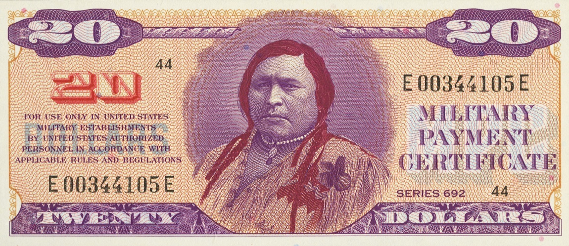 Front of United States pM98a: 20 Dollars from 1970