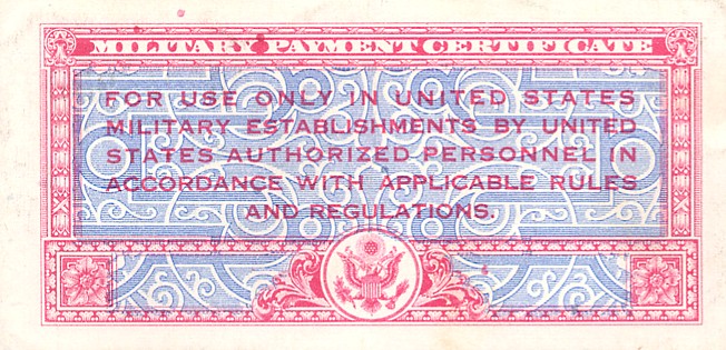 Back of United States pM9a: 10 Cents from 1947