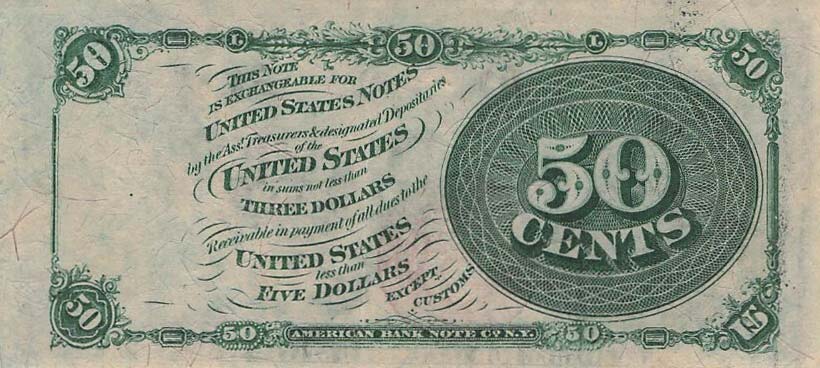 Back of United States p120: 50 Cents from 1863