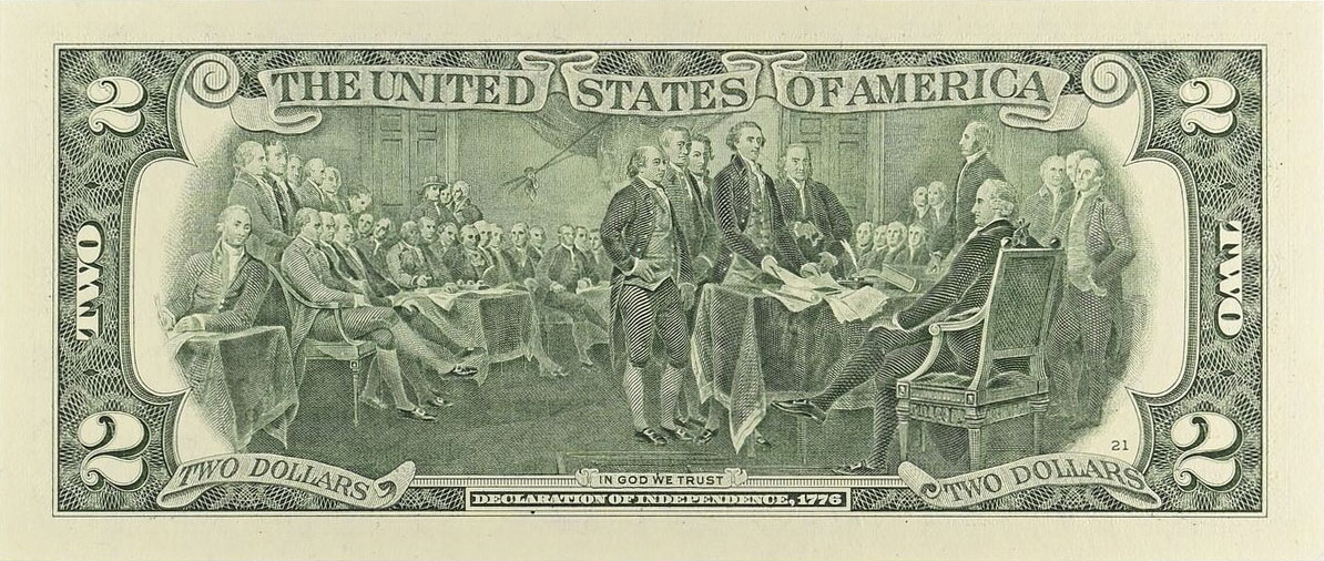 Back of United States p545C: 2 Dollars from 2017