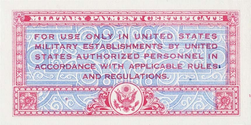 Back of United States pM11r: 50 Cents from 1947