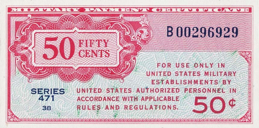 Front of United States pM11r: 50 Cents from 1947