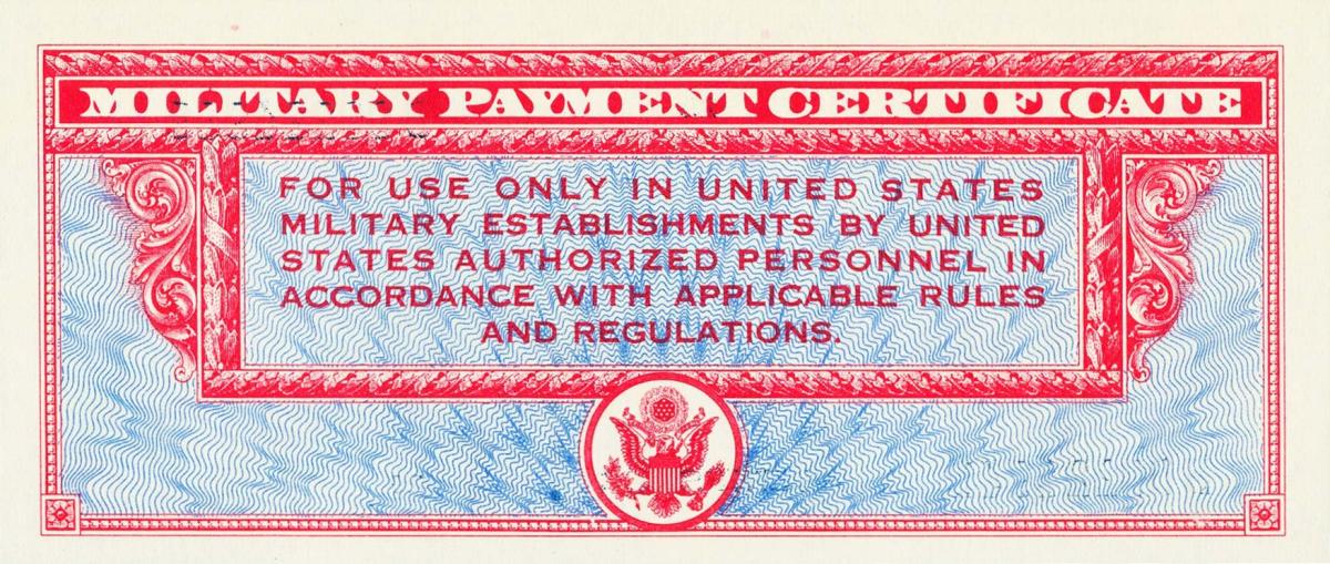 Back of United States pM13r: 5 Dollars from 1947