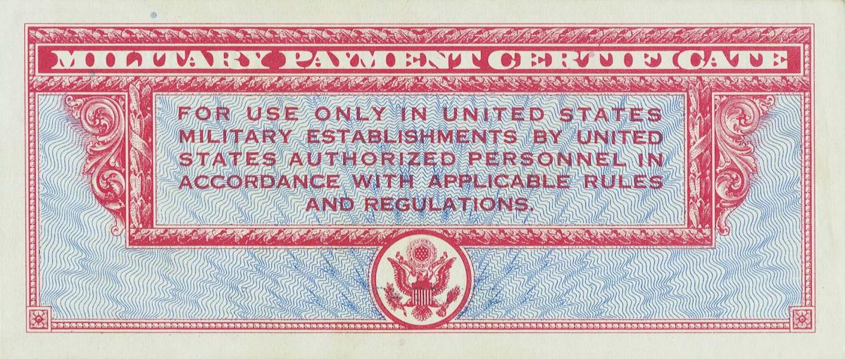 Back of United States pM14r: 10 Dollars from 1947
