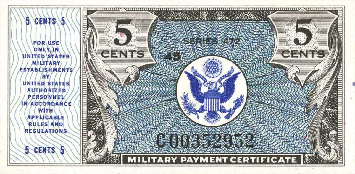 Front of United States pM15r: 5 Cents from 1948