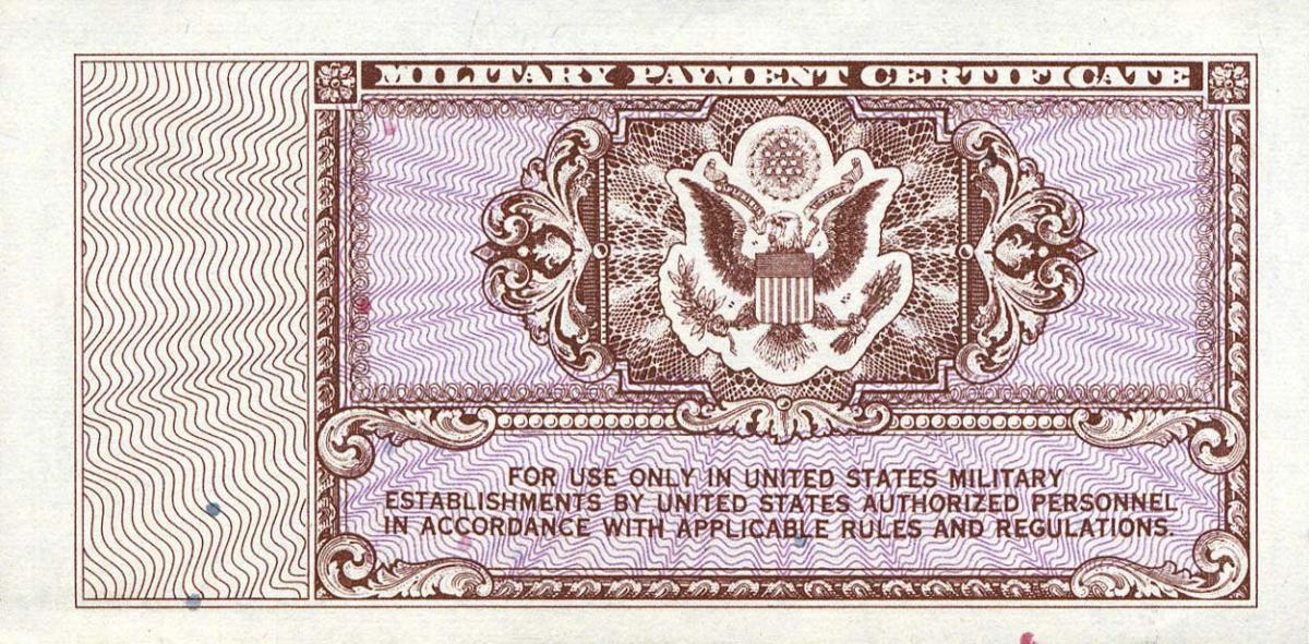 Back of United States pM16r: 10 Cents from 1948