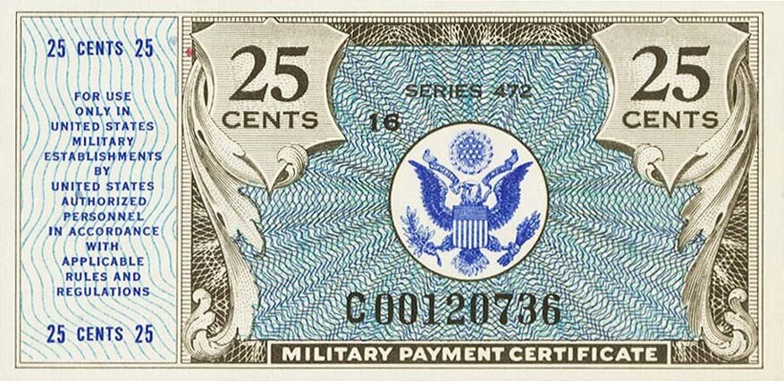 Front of United States pM17r: 25 Cents from 1948