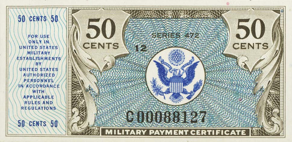 Front of United States pM18r: 50 Cents from 1948