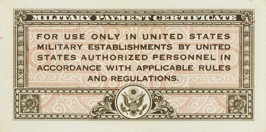 Back of United States pM1r: 5 Cents from 1946