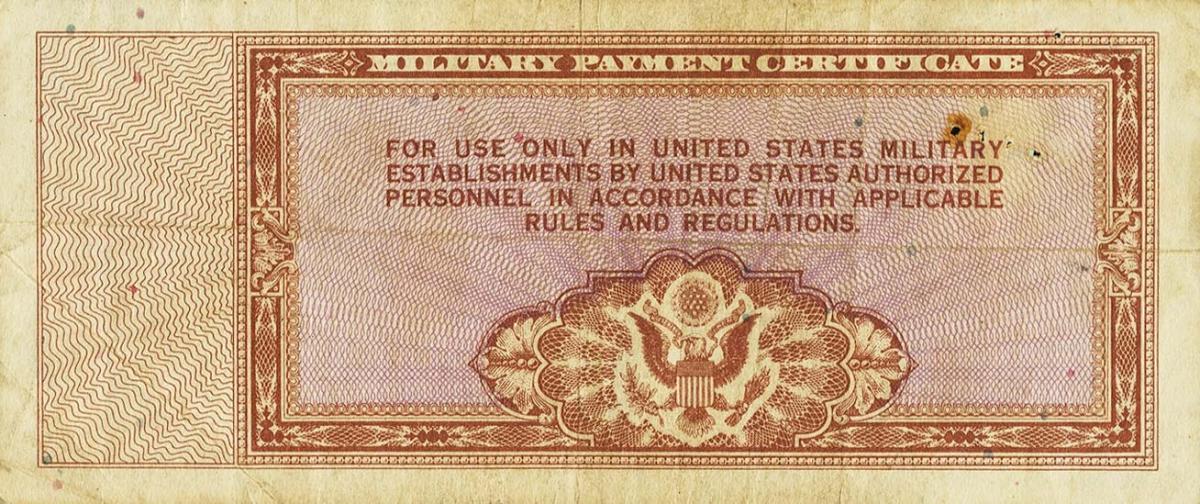 Back of United States pM20r: 5 Dollars from 1948