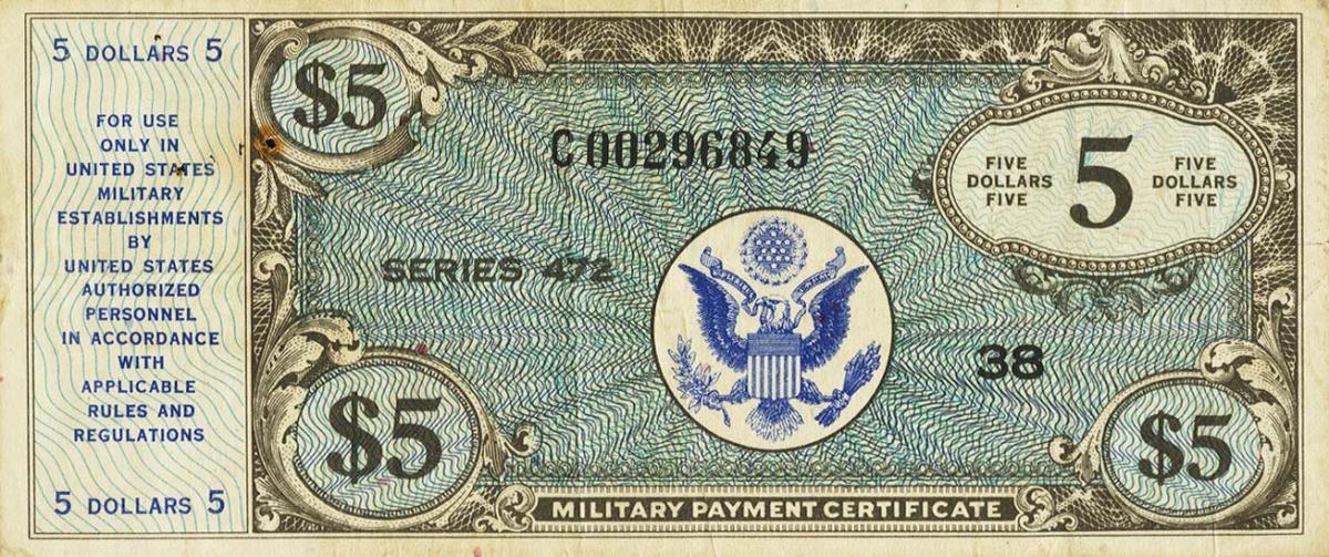 Front of United States pM20r: 5 Dollars from 1948