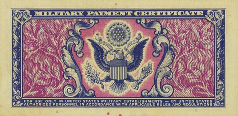 Back of United States pM23r: 10 Cents from 1951