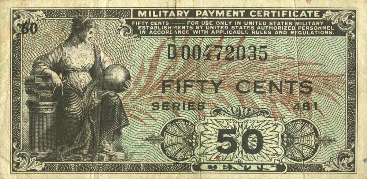 Front of United States pM25r: 50 Cents from 1951
