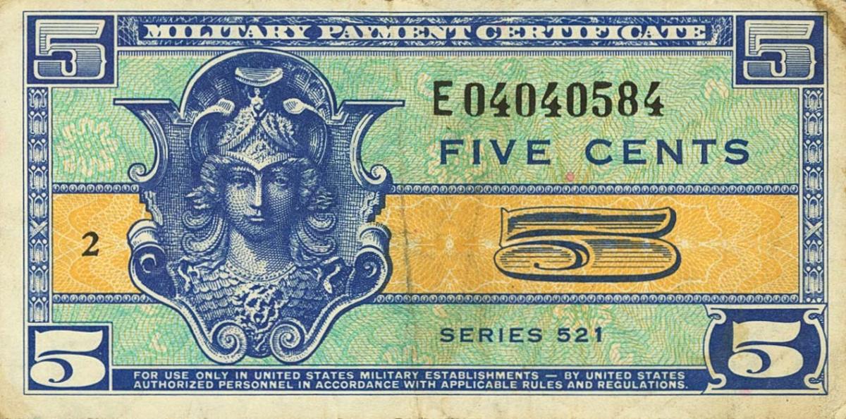 Front of United States pM29r: 5 Cents from 1954