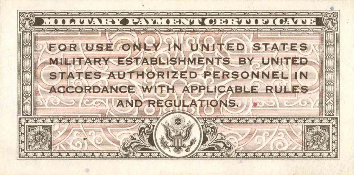 Back of United States pM2r: 10 Cents from 1946
