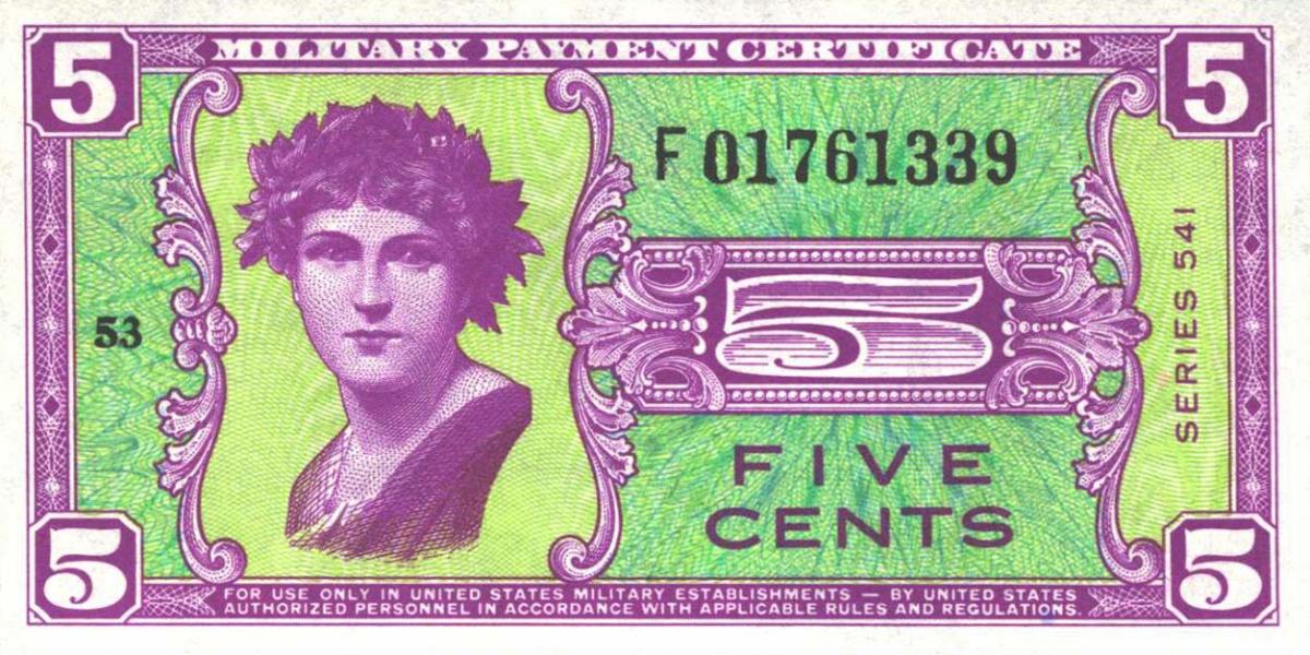 Front of United States pM36r: 5 Cents from 1958