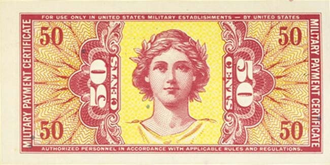 Back of United States pM39r: 50 Cents from 1958