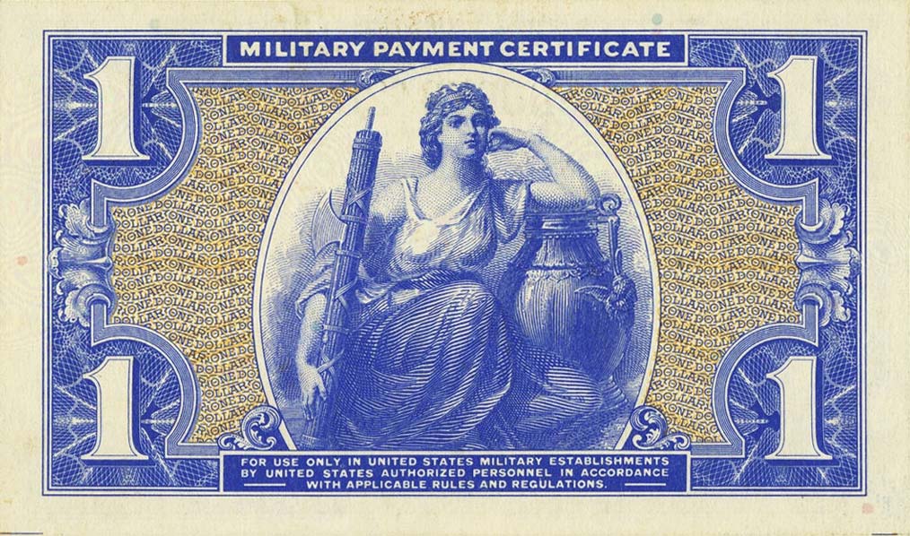 Back of United States pM40r: 1 Dollar from 1958